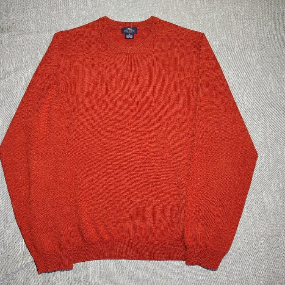 Brooks Brothers 346 Sweater Size Large Orange Merino‎ Wool Crewneck
